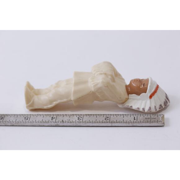 Cellophane, Native American, Indian, Chief, PVC Figure, Vintage, Toy, Collectibl - Picture 3 of 3